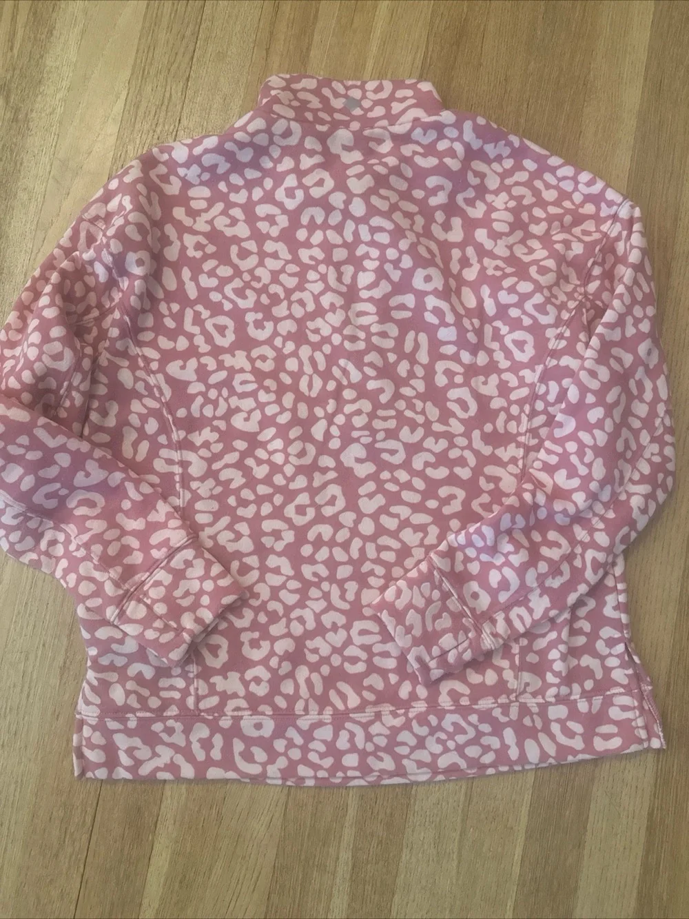LulaRoe Persistent Pink Leopard Print Quarter-Zip Pullover SM